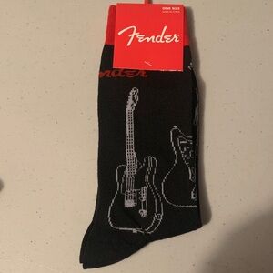 NEW- Fender Red, White and Black Guitar Pattern Socks